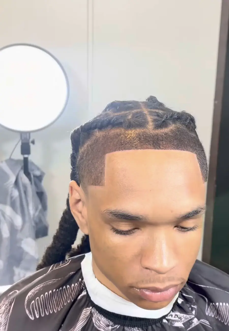 Long braids with a geometric temple line-up